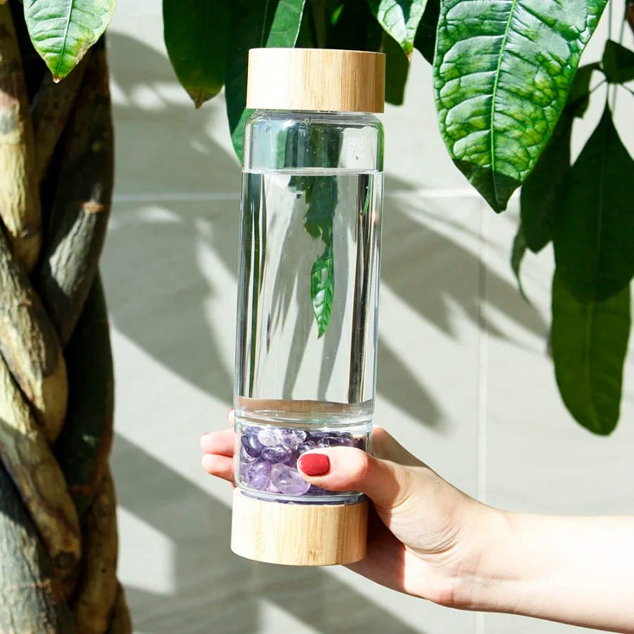 Große Durchmesser Kristall Nat – Outdoor Sport Glass Water Bottle Bewertung und Preis